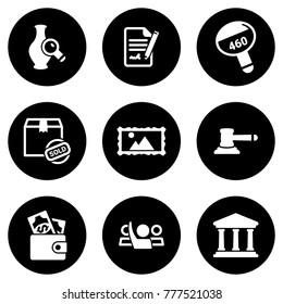 Set of simple icons on a theme Auction, vector, design, collection, flat, sign, symbol,element, object, illustration, isolated. White background