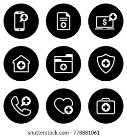 Set of simple icons on a theme Medical service, vector, design, collection, flat, sign, symbol,element, object, illustration, isolated. White background