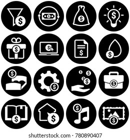 Set of simple icons on a theme Passive income, vector, design, collection, flat, sign, symbol,element, object, illustration, isolated. White background