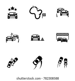 Set of simple icons on a theme Race, vector, isolated. White background