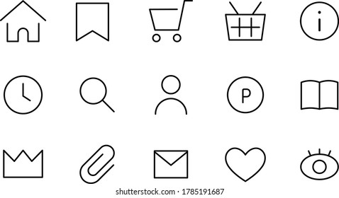 Set of simple icons for online shop