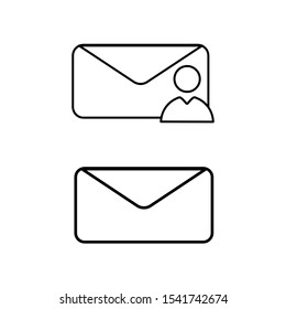 Set of simple icons with person message and envelope