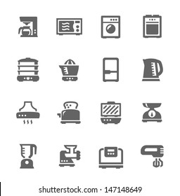 Set of Simple icons related to kitchen.