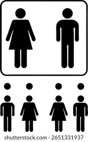 A set of simple icons representing a family unit.