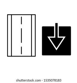 Set of simple icons with road and download