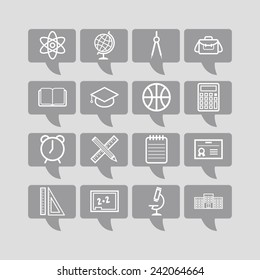 Set of simple icons for school and education