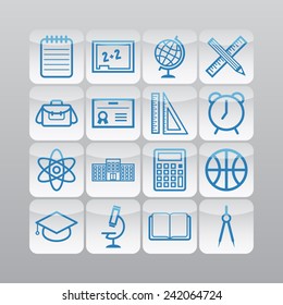 Set of simple icons for school and education