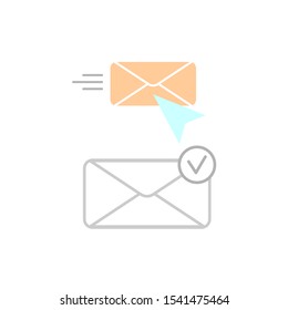 Set of simple icons with sent email