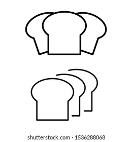 Set of simple icons with slices of bread