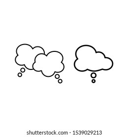 A set of simple icons with speech bubble. White background