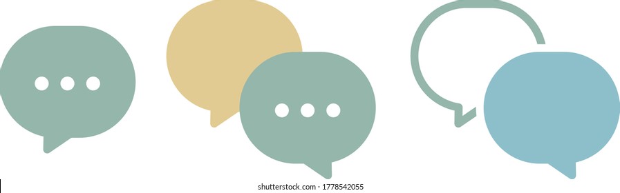 Set of simple icons of speech bubbles