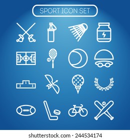 Set of simple icons for sport, recreation, web design and application