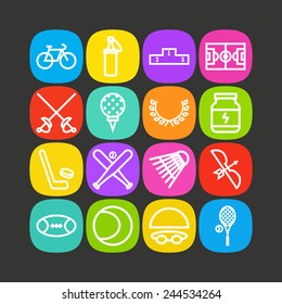 Set of simple icons for sport, recreation, web design and application