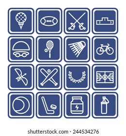Set of simple icons for sport, recreation, web design and application