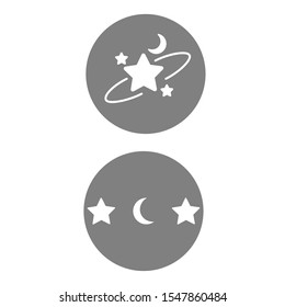 Set of simple icons with stars in a gray frame.