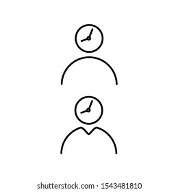 Set of simple icons with time persons