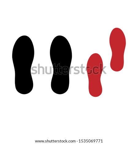 A set of simple icons with traces of shoes