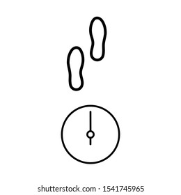 Set of simple icons with tracks and timer