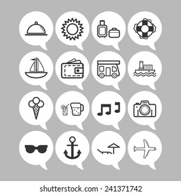 Set of simple icons for traveling