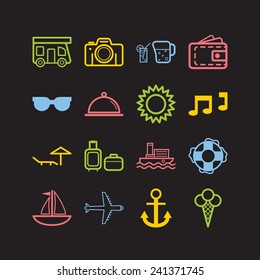 Set of simple icons for traveling