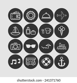 Set of simple icons for traveling