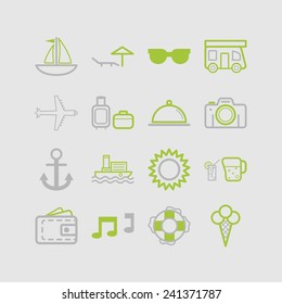 Set of simple icons for traveling