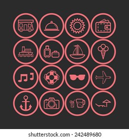 Set of simple icons for traveling