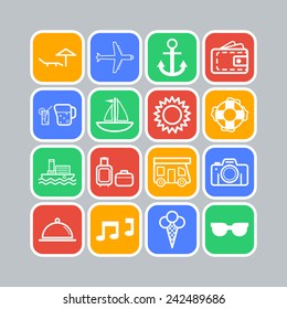 Set of simple icons for traveling