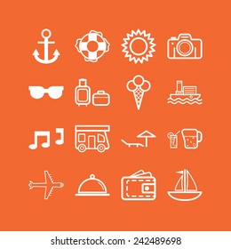 Set of simple icons for traveling