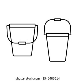 Set of simple icons with two buckets