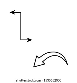 Set of simple icons with two curved arrows 