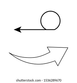 Set of simple icons with two curved arrows