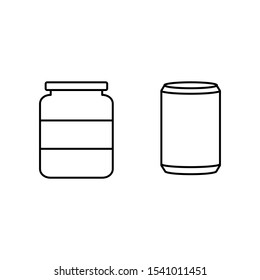 Set of simple icons with two glass jars