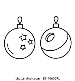 Set of simple icons with two New Year's toys for the Christmas tree.