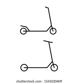Set of simple icons with two scooters
