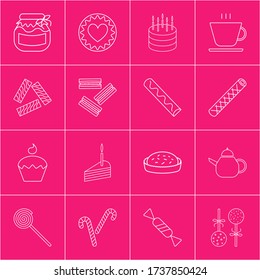 Set of simple icons.  For use in menu design, decoration of flyers, posters and banners. Web sites, social networks. Happy birthday.