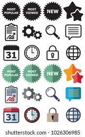 A set of simple icons for use on the web or in print. It's split in to black and white and color versions. The colors can easily be changed.