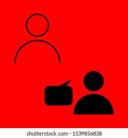 Set of simple icons with user and user with dialog box
