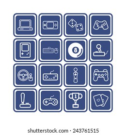 Set of simple icons for video games, controllers, web and applications