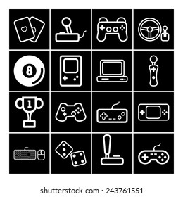 Set of simple icons for video games, controllers, web and applications