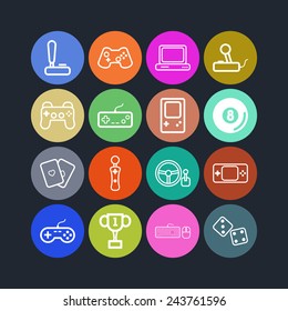 Set of simple icons for video games, controllers, web and applications