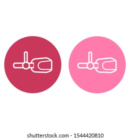 Set of simple icons with virtual reality sign