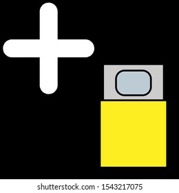 Set of simple icons with wallet with plus sign and bed with blanket