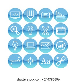 Set of simple icons for web development and applications