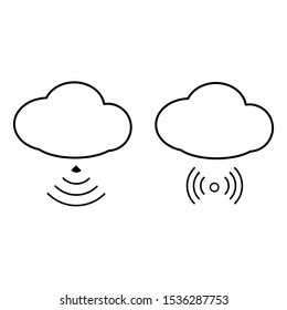 Set of simple icons with wifi connection and cloud