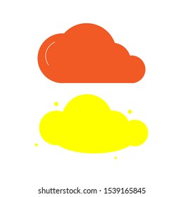 Set of simple icons with yellow and orange gold