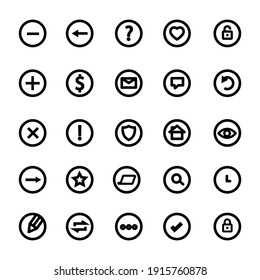 Set of simple illustration mobile concept app line icon and web design. Editable stroke. Design template vector