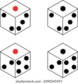 Set of simple illustrations of dice