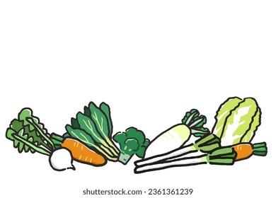 Set of simple illustrations of different vegetables.