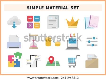 A set of simple illustrations related to business and IT